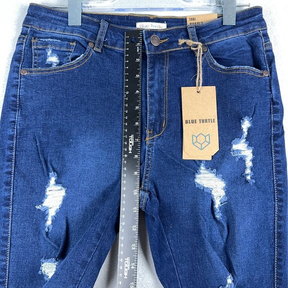 Blue Turtle Tobi Skinny Jeans Super Stretch RH2212 Distressed Womens Blue Size 9 - Picture 7 of 10